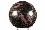 Polished Rhodonite Sphere - Madagascar #337267-1